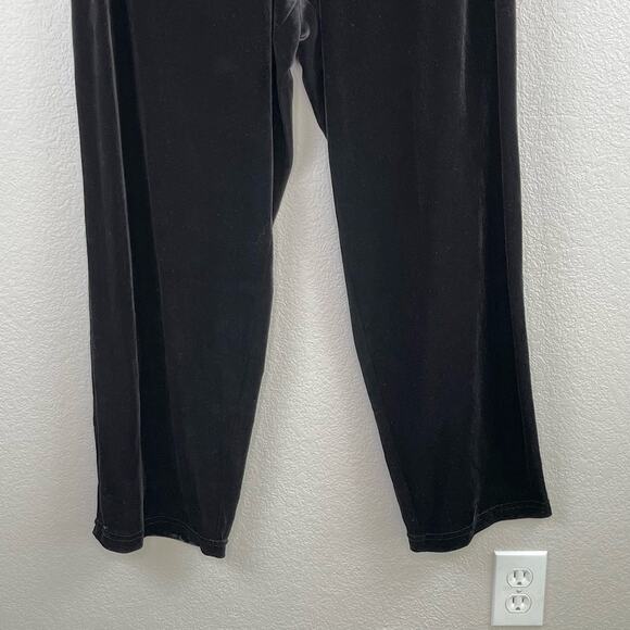 Vintage Maggie Sweet Black Elastic Waist Velvet Pull On Stretch Pants Plus 1X - Picture 6 of 11